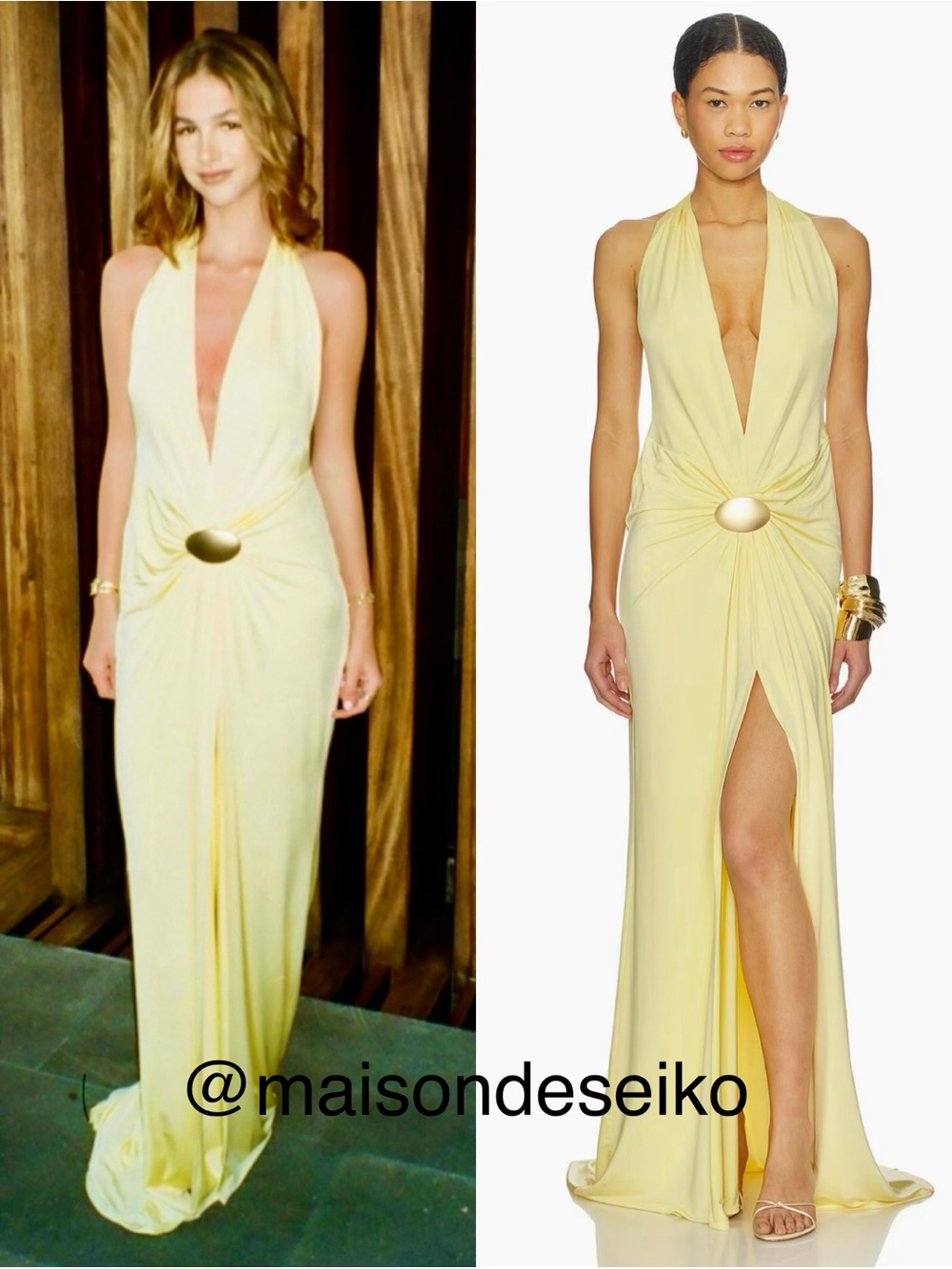 NWT NBD Maxi Dress Butter Yellow Halter Juhi Gown Bridesmaid Wedding Guest sz M